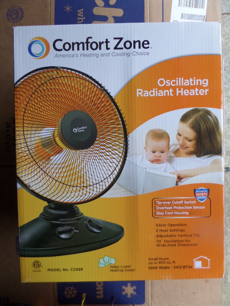 Comfort Zone Cz998 Oscillating Parabolic Dish Radiant Heater