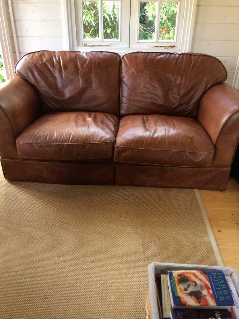 Laura Ashley antique brown leather sofa in Goudhurst, Kent Gumtree