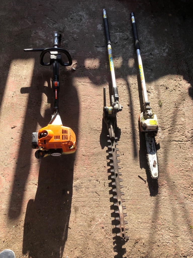 Stihl Multi Tool with Chainsaw and Hedge Trimmer Attachments in