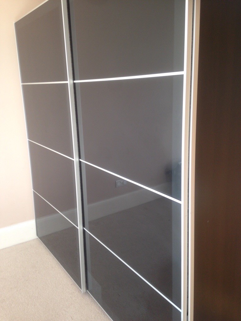 Ikea Pax Wardrobe With Interiors And Sliding Uggdal Doors In