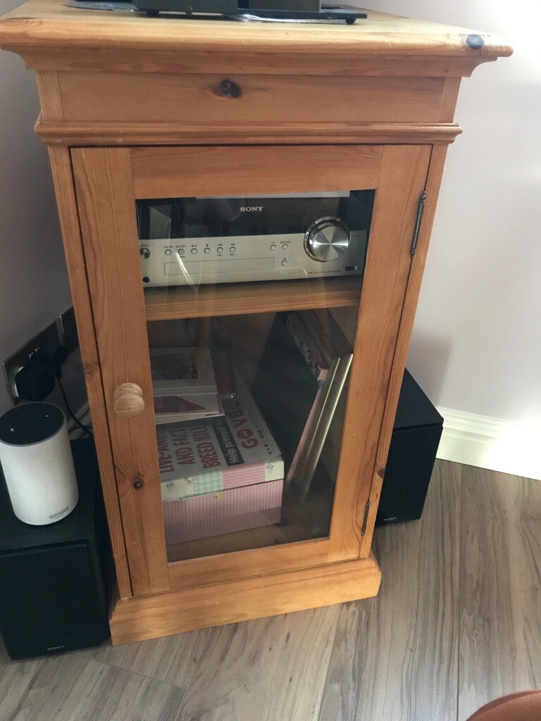 SOLID PINE GLASS DISPLAY/MUSIC SYSTEM in Norwich, Norfolk Gumtree