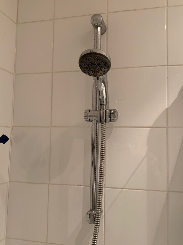 Grohe chrome bath thermostatic mixer tap and shower attachment and rail in Chester, Cheshire