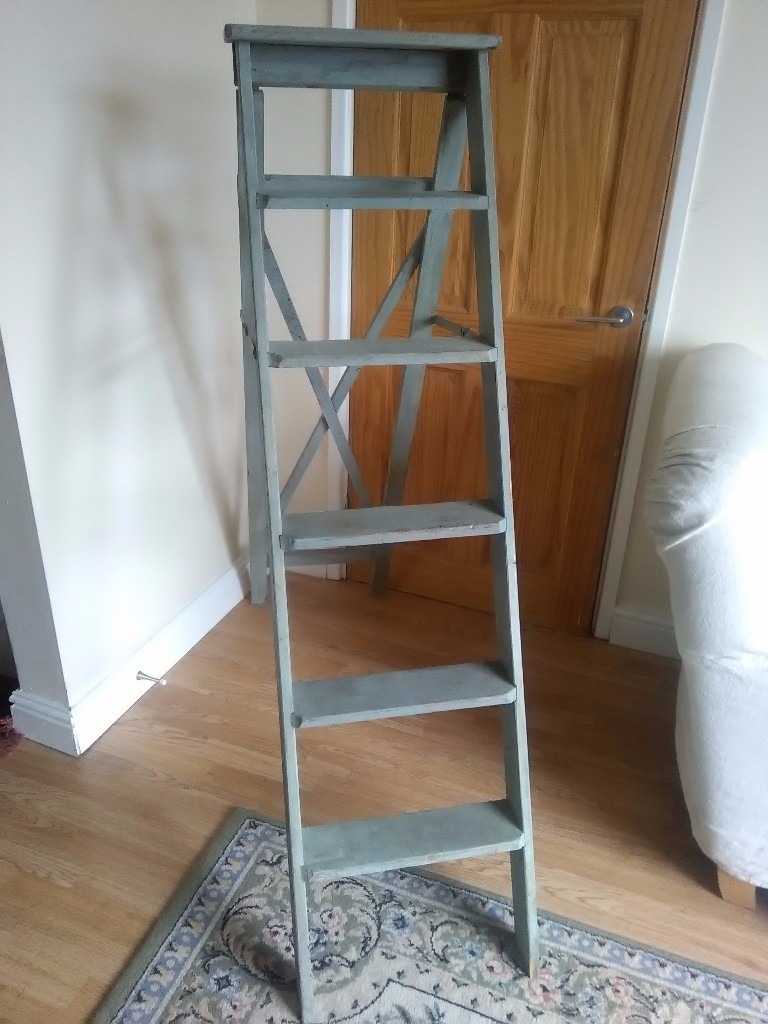 Vintage Shabby Chic Wooden Step Ladders Painted in Chalk Paint in