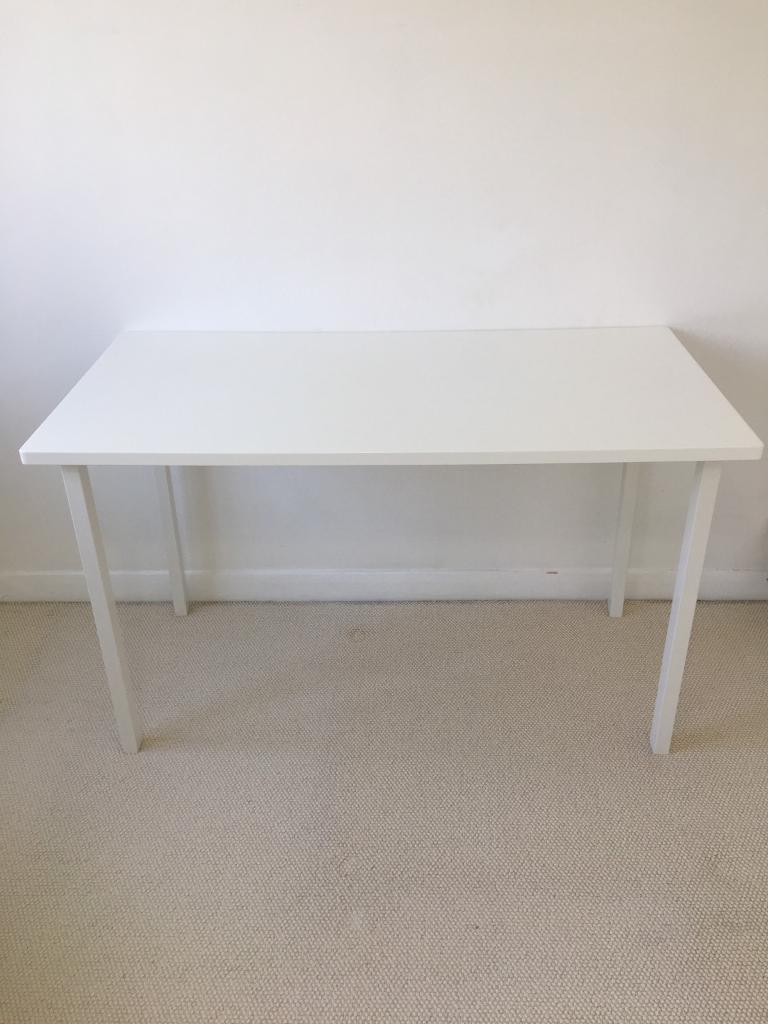 Ikea Simple White Desk Table Hissmon With Godvin Legs In