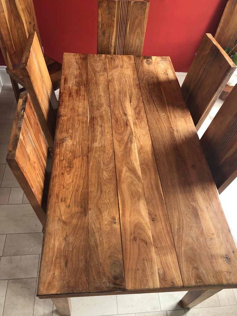 Acacia Hardwood Dining Table and 8 Chairs in Trinity, Edinburgh Gumtree