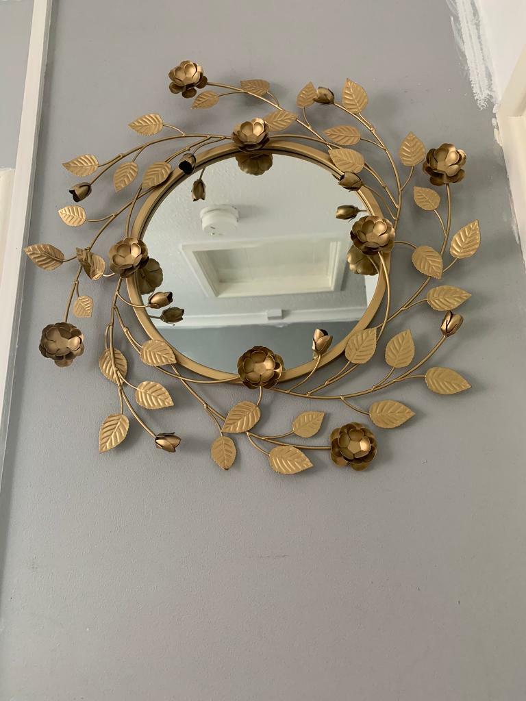 Gold Leaf And Flower Mirror in Gabalfa, Cardiff Gumtree