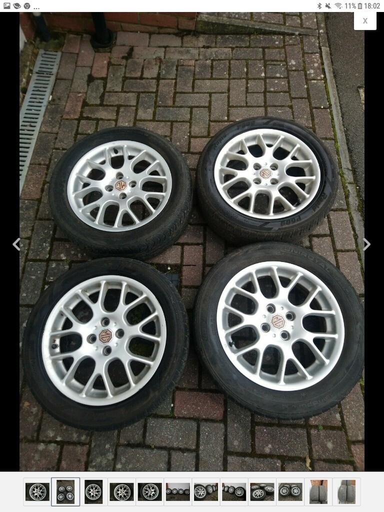Set of 4 wheels MG ZS ZR with tyres 205/55 4x100. 16 inch ET 45 in