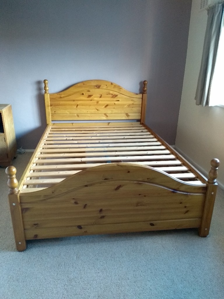 Solid Pine Double Bed With Drawers In Stoke On Trent Staffordshire