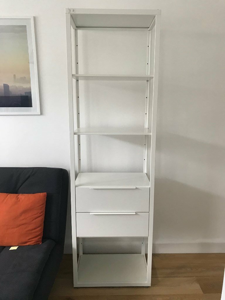 IKEA Shelving Unit White FJÄLKINGE 192cm with 2 drawers 40£ in South