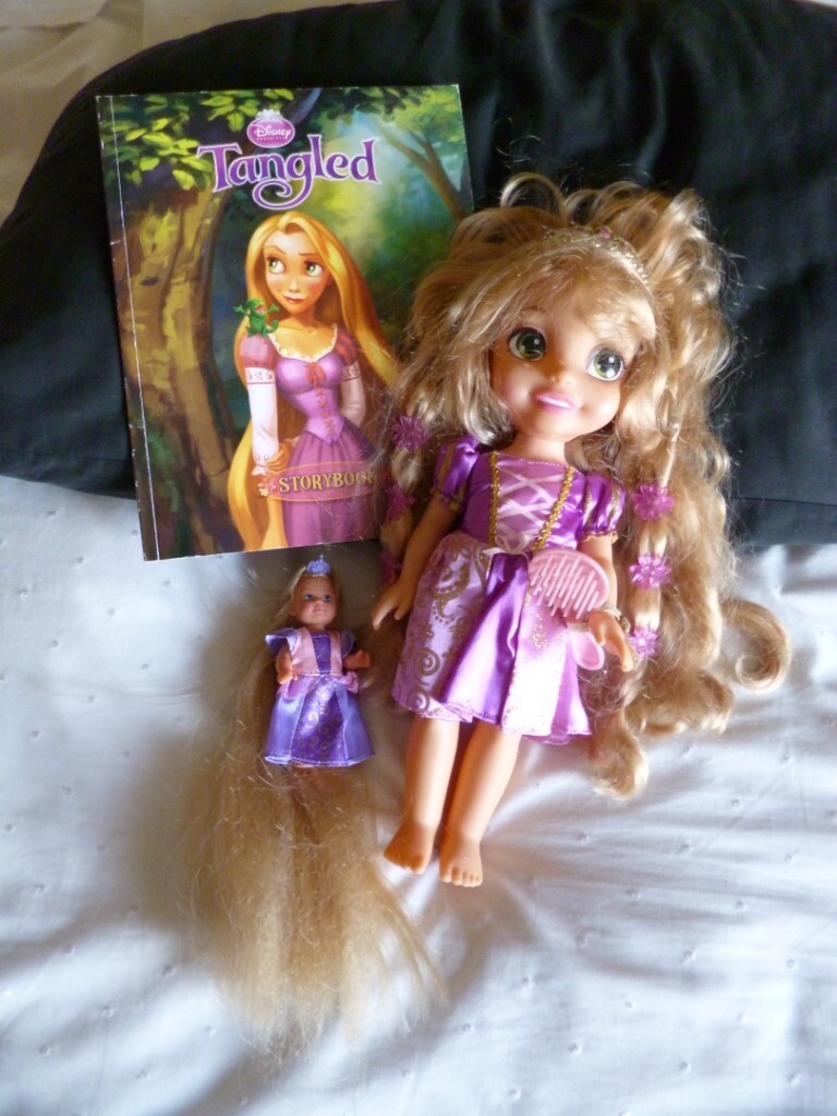 Rapunzel Book/ Toddler Doll that Sings/hair lights up + Small Rapunzel