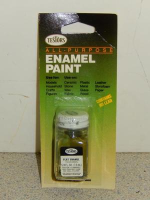 TESTORS MODEL ENAMEL PAINT- 1164C- FLAT O.D. GREEN- 1/4 FL.OZ- NEW- L74
