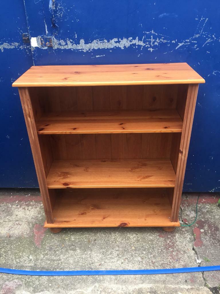 Pine shelf unit 2 level shelves a great used bookcase in Poole