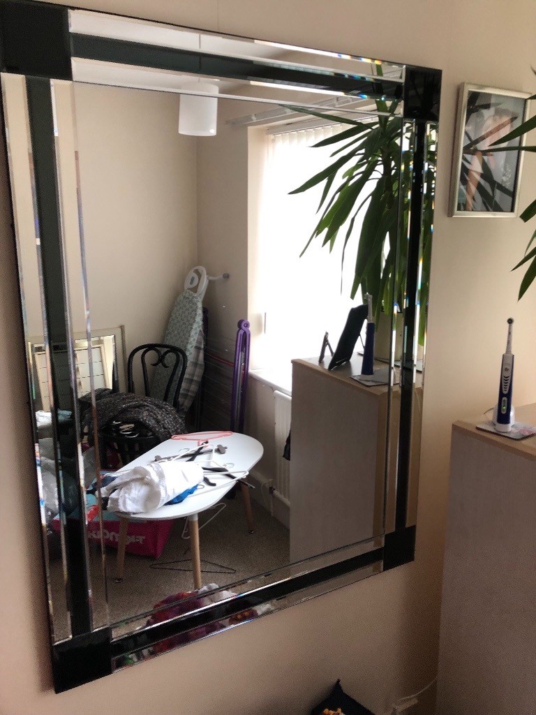 Black Art Deco Style Rectangular mirror in Liverpool, Merseyside