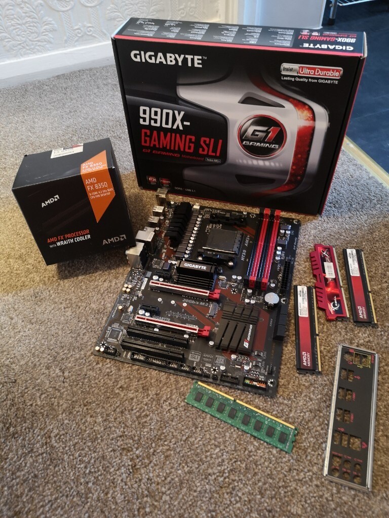 GIGABYTE 990XGAMING SLI + AMD FX8350 8CORE 4.2GHz MAX CPU with