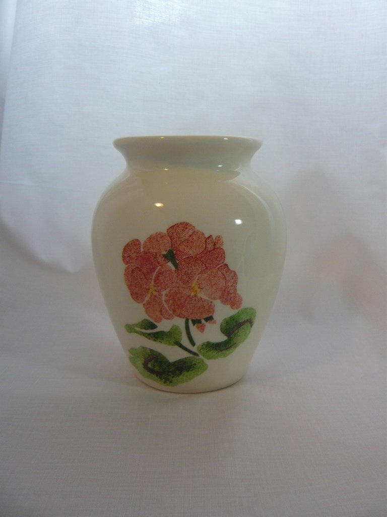Hand painted vase from Aston Pottery, Oxfordshire, England in