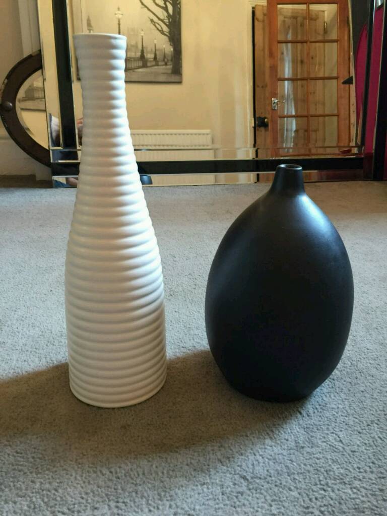 Pair Of Ikea Vases Black And White In Carlton Nottinghamshire