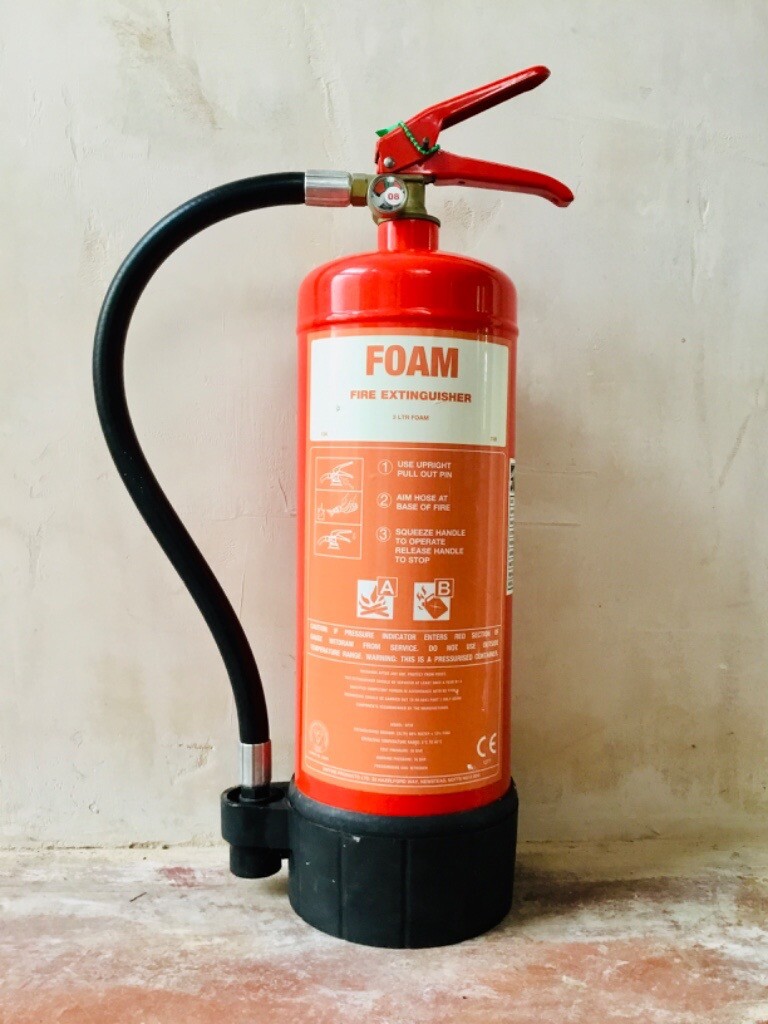 3 litre foam fire extinguisher for sale. Still full, sealed and in