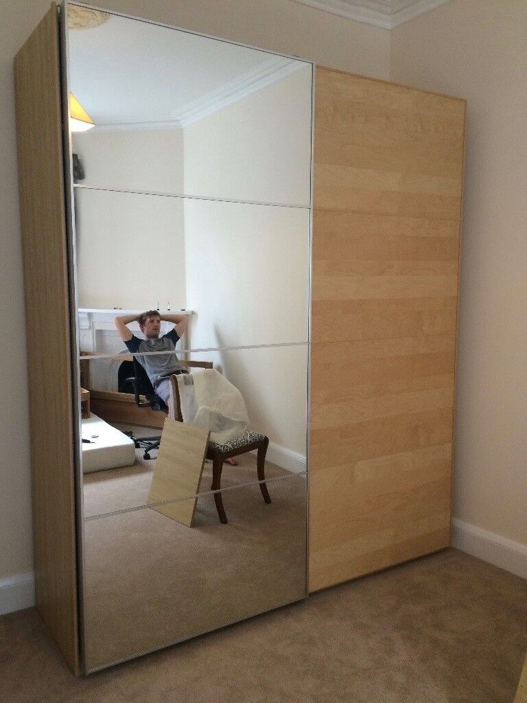 Ikea PAX wardrobe - oak - sliding doors - mirror | in ...