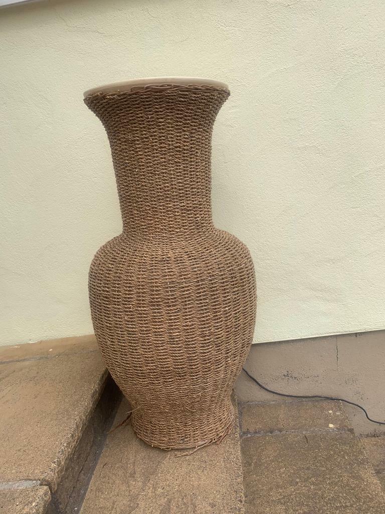 Large wicker ceramic vase 31” tall 14” wide in Bodmin, Cornwall Gumtree