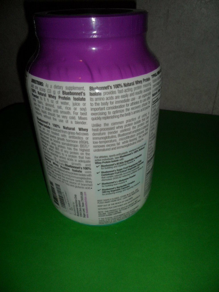 Bluebonnet 100% Natural Whey Protein Isolate French Vanilla 2 Lbs Exp: 12/2018