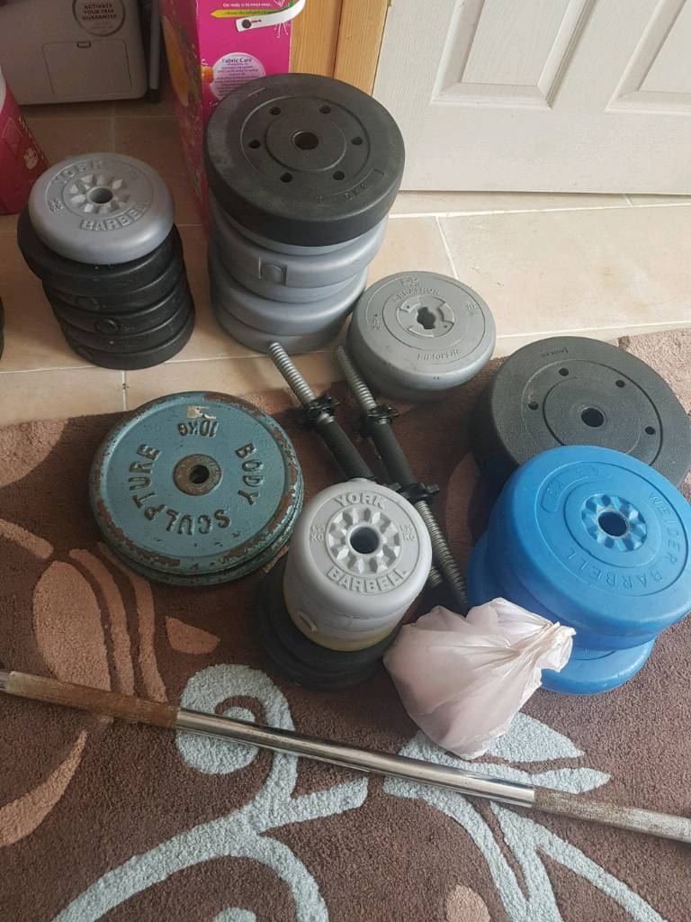 120kg weights with bench and bars in Hall Green, West Midlands Gumtree