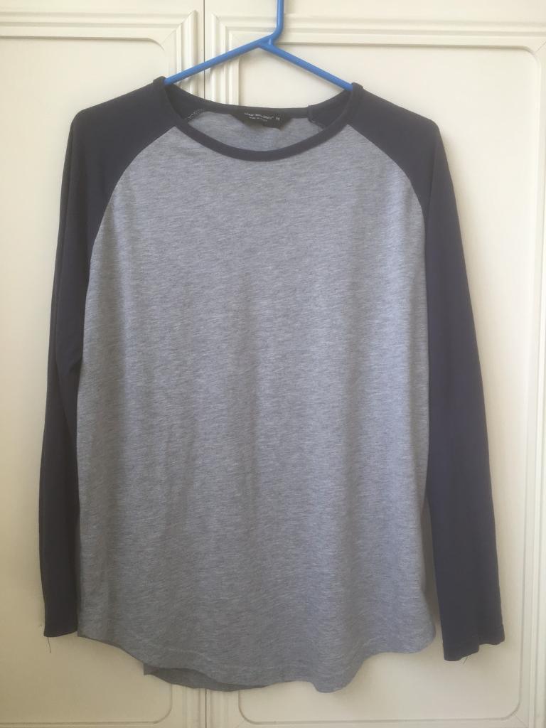 Cedar Wood State Men's Medium Grey/Blue Long Sleeve TShirt in