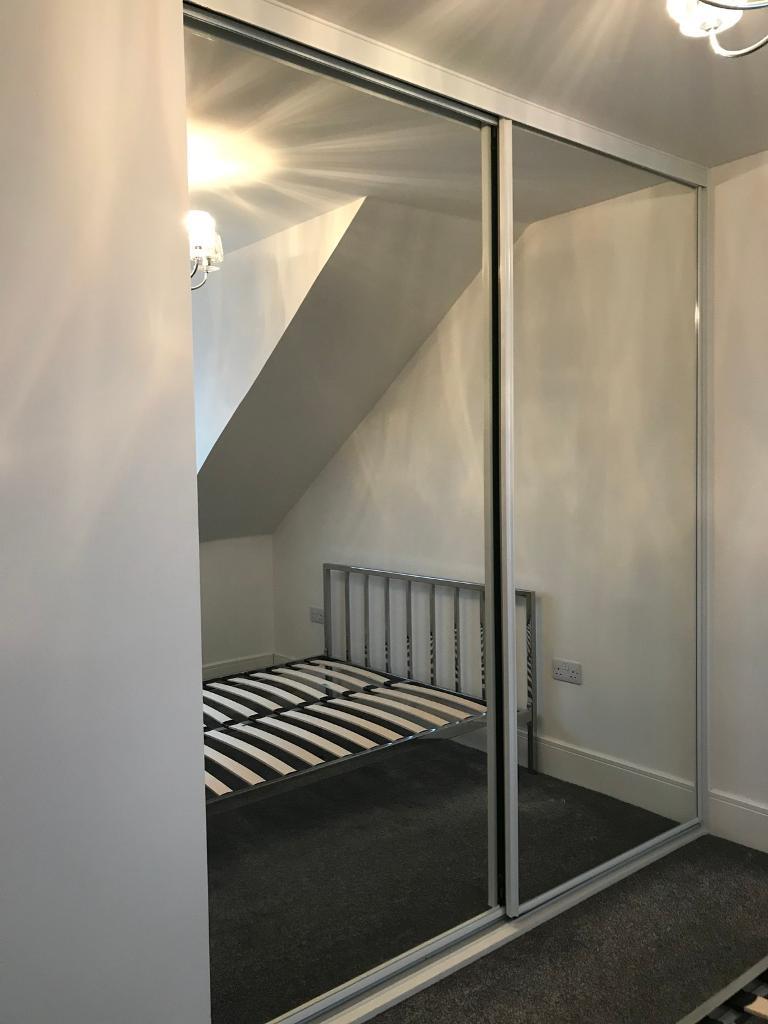 Mirrored Wardrobes White H2350 X W2000 Sliding Wardrobe