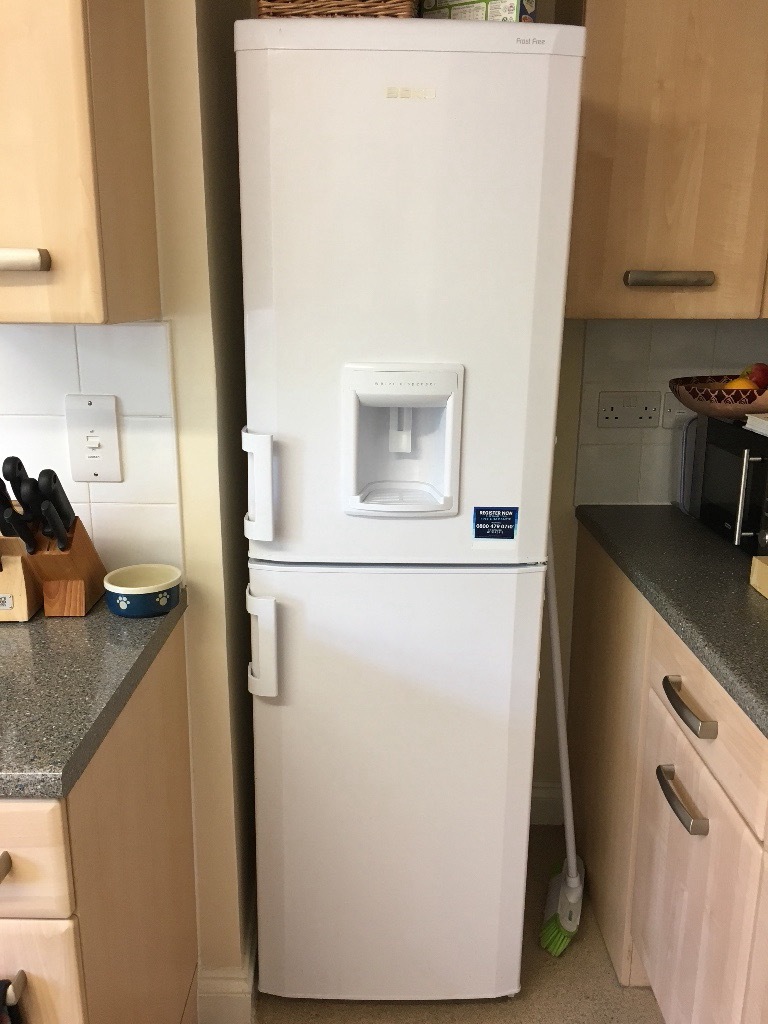 Beko fridge freezer frost free, water dispenser, white, as new in