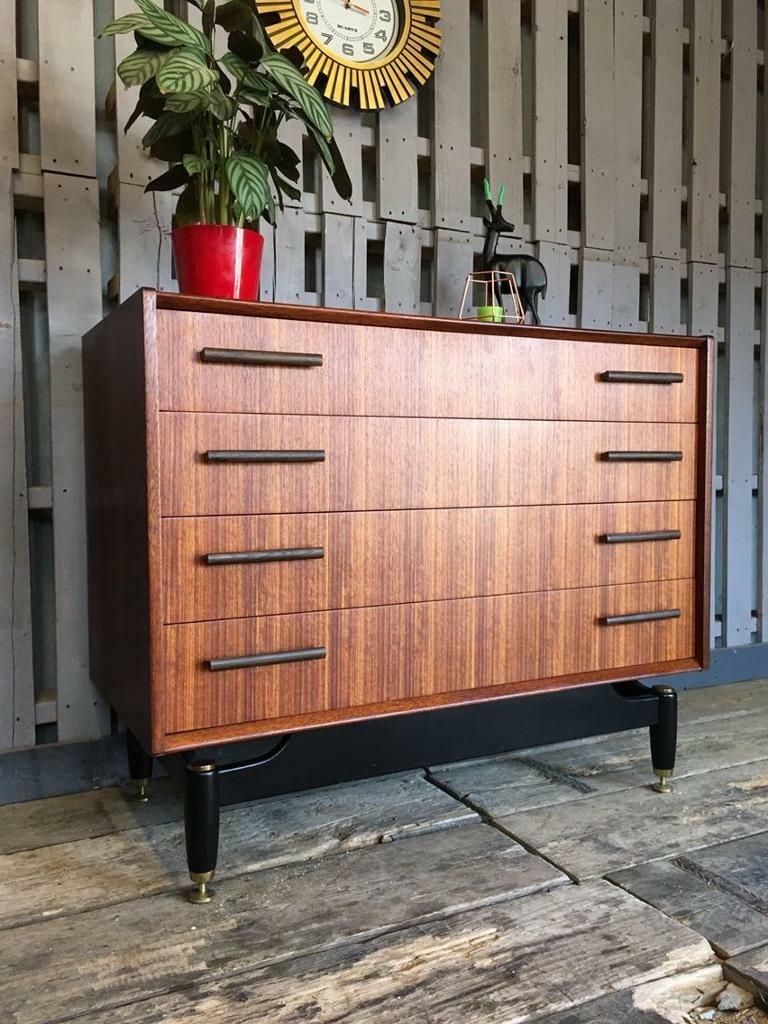 G plan Tola vintage retro teak compact sideboard drawers mid century
