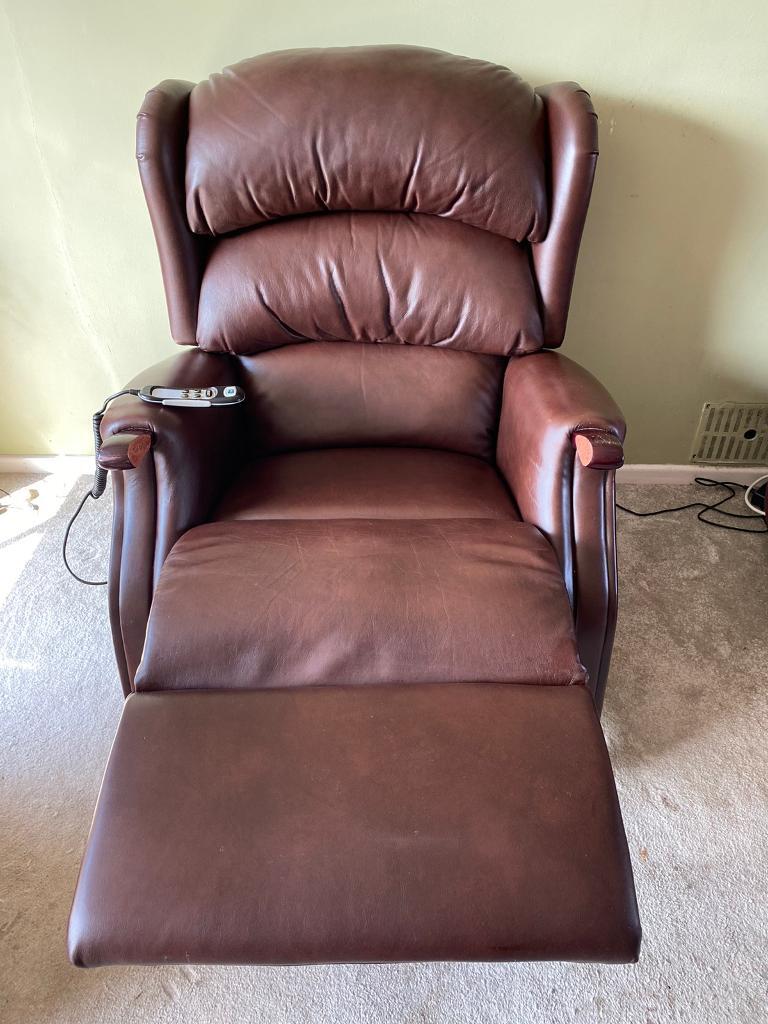 Electric, Leather rise and recline chair. in Carlton Colville