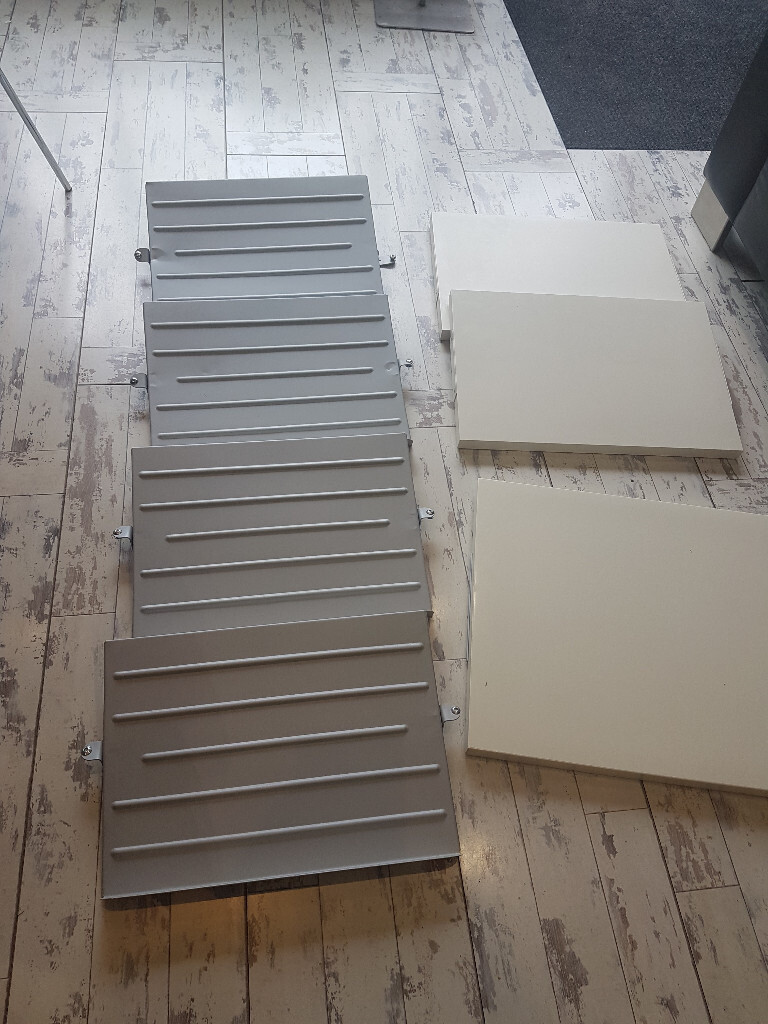 IKEA Stolmen shelf, shoe rack, brackets (silver & white) in Southside