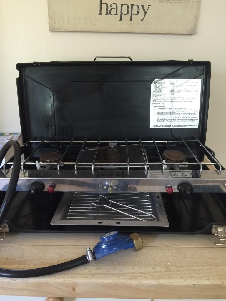 camping stove double burner grill