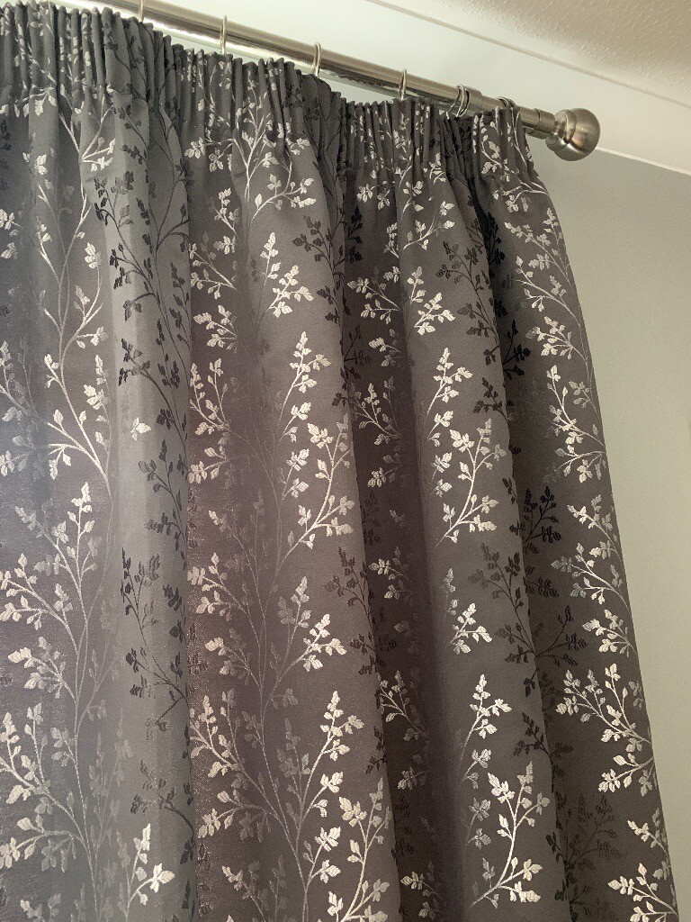 Sold 2 Pairs John Lewis Curtains As New Brown And Silver Grey