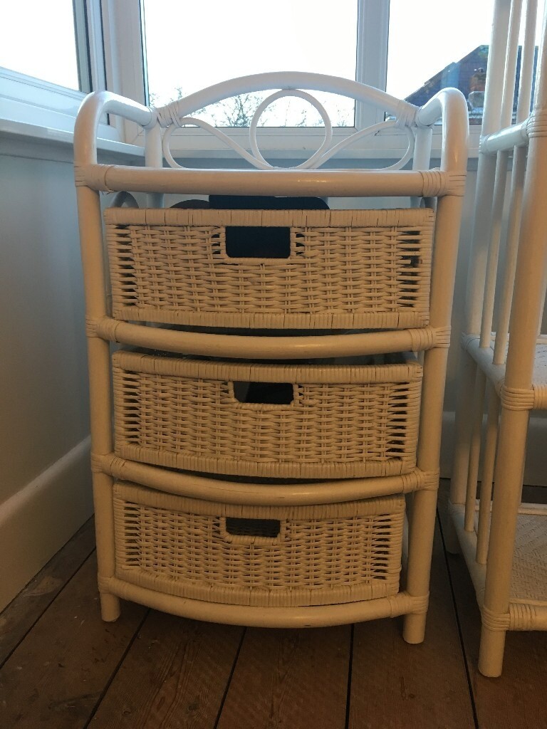 White Rattan Drawer And Shelf Units In Bournemouth Dorset Gumtree