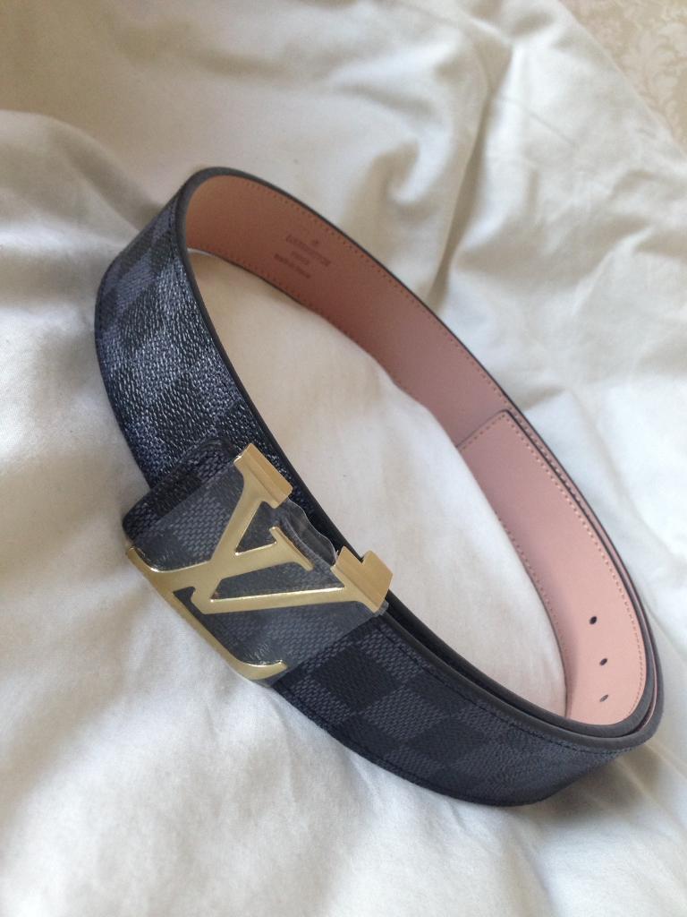 Louis Vuitton black belt with gold buckle | in Wolverton, Buckinghamshire | Gumtree