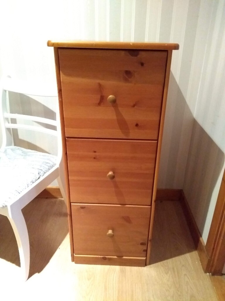 Solid Wood Filing Cabinet Slim Narrow Chest Of Drawers Pine Tallboy In Inverness Highland Gumtree
