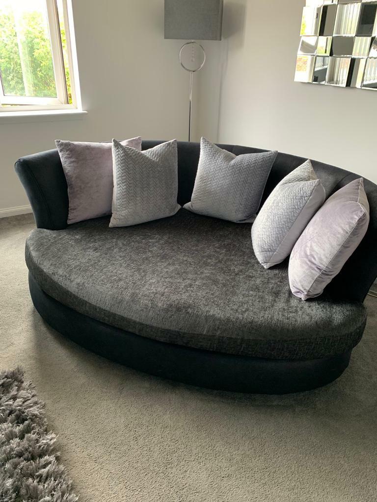 Stunning charcoal grey corner sofa & cuddle chair in Corstorphine