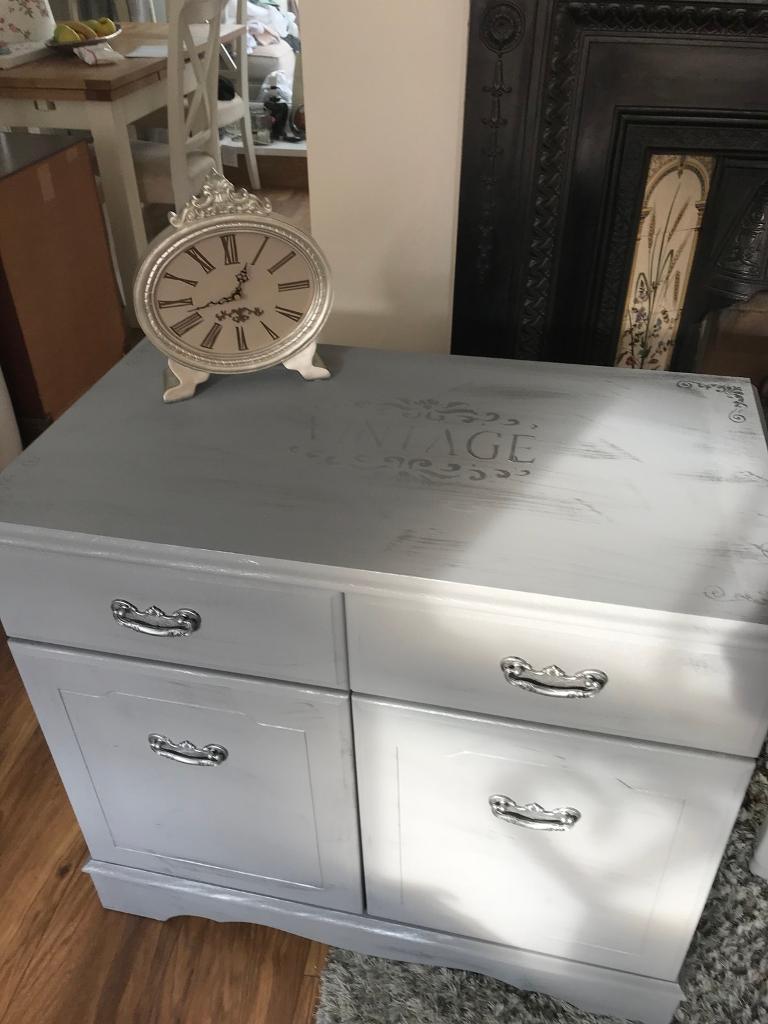 Anthracite grey chalk painted sideboard and side table in Peterlee