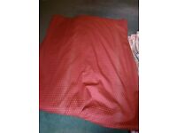 Red Thermal Lined Bay Window Curtains