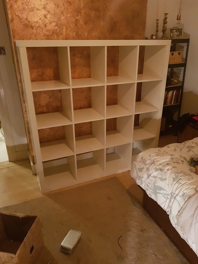 White Ikea square shelving storage boxes an optional extra in