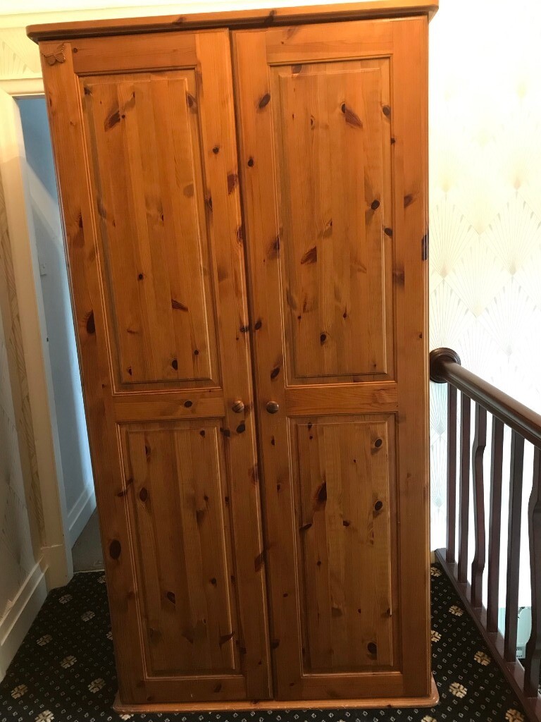 2 X Immaculate Condition Pine Wardrobes British Made By System 92