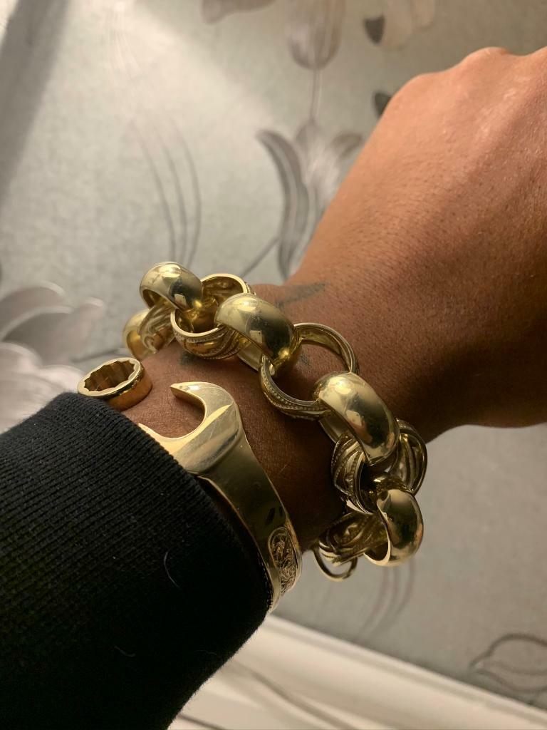 Big 9ct gold belcher bracelet in Sutton Coldfield, West Midlands