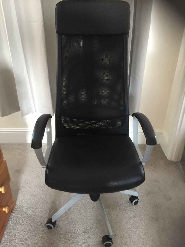 Ikea Markus Black Leather Swivel Chair In Shropshire Gumtree