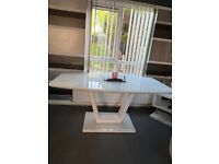 White table 4 grey chairs excellent condition 