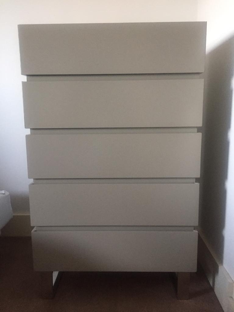 Dwell Chest Of Drawers Stone Grey Colour In Waterloo London