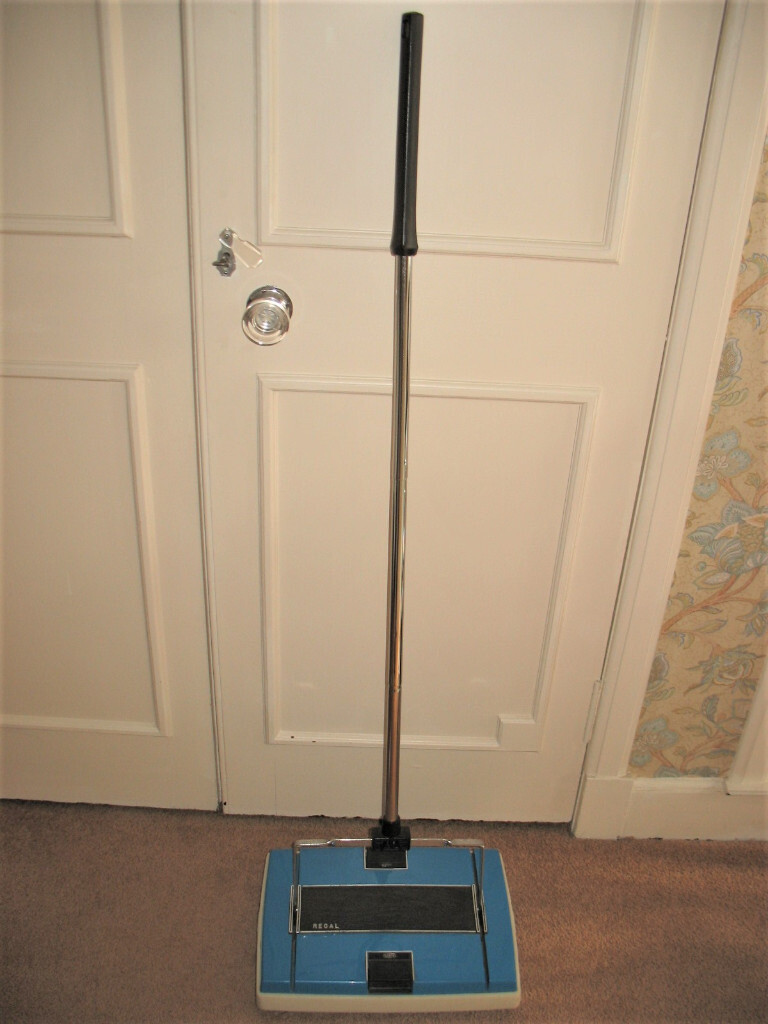 Vintage Sabco Regal carpet sweeper, blue, nonelectric, props, theatre