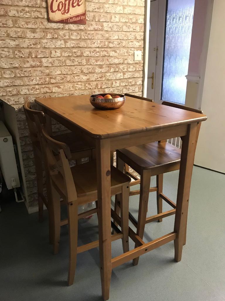 Ikea Stornas Pine Breakfast Bar Dining Table and 5 chairs | in London