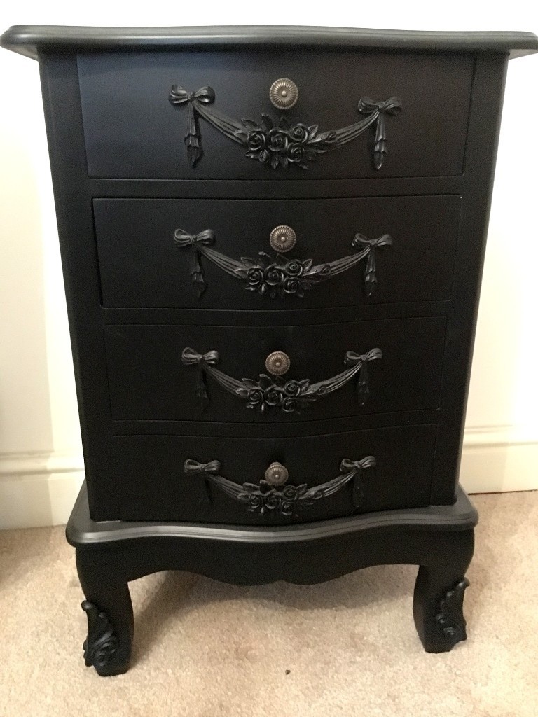 Dunelm Toulouse Small Black Chest Of Drawers In Dereham