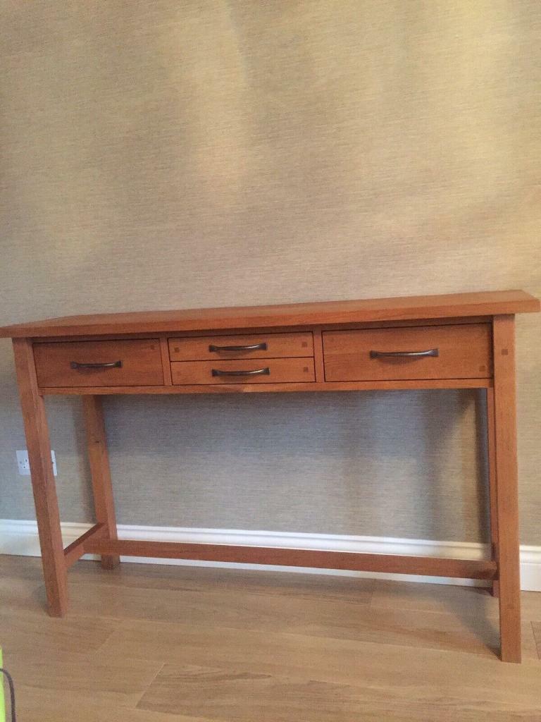 Solid oak Laura Ashley Milton console table four drawers in Heaton
