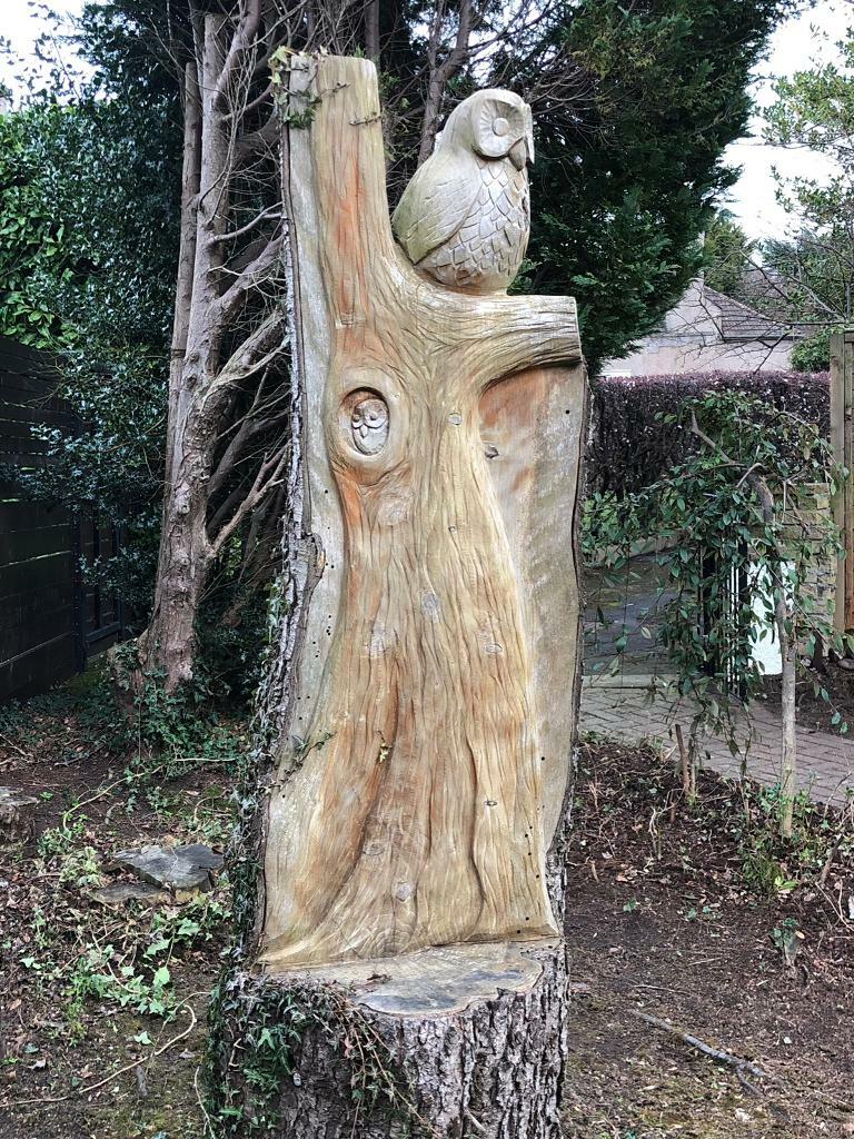 Wooden Garden owl ornament sculpture in Cramond, Edinburgh Gumtree